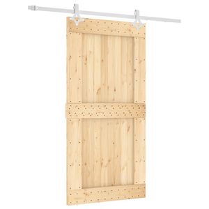 vidaXL Sliding Door with Hardware Set 39.4x82.7" Solid Wood Pine
