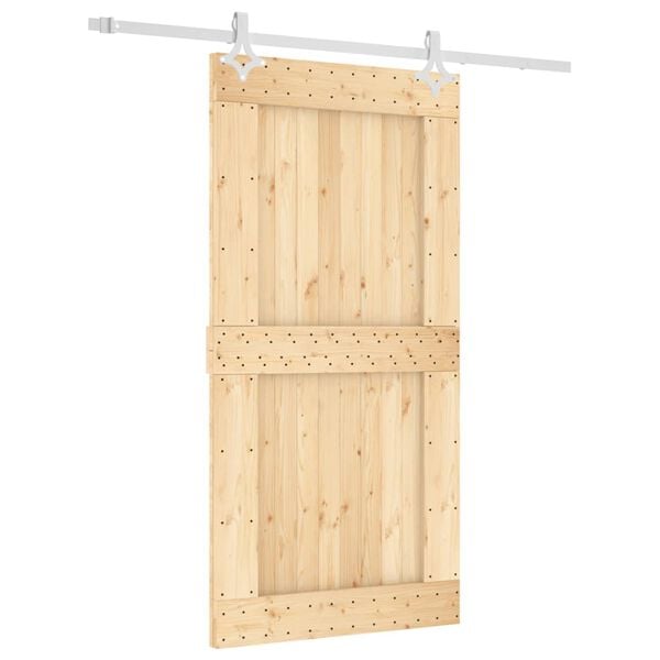 vidaXL Sliding Door with Hardware Set 39.4x82.7" Solid Wood Pine