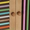 vidaXL Sideboard Natural wood grain with multicolor accents on doors