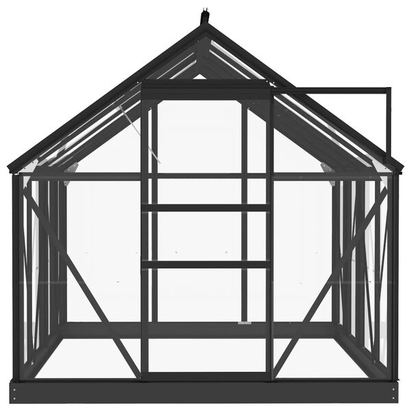 vidaXL Glass Greenhouse Anthracite 61"x78.9"x75.2" Aluminum