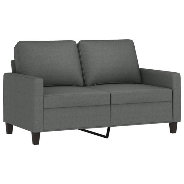 vidaXL 2-seater Sofa Dark gray Fabric (100% polyester), metal, textilene