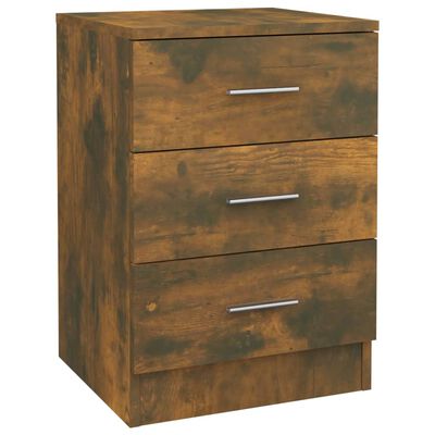 vidaXL Bedside Cabinet Smoked Oak 15"x13.8"x22" Engineered Wood