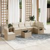 vidaXL Garden Sofa Set Beige PE rattan, powder-coated steel, tempered glass