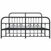 vidaXL Bed Frame Black Steel Super King Metal Bed Frame Rectangular