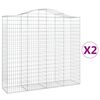 vidaXL Gabion Basket Set of 2 Silver Galvanized Iron Large