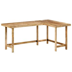 vidaXL Desk Natural wood Solid Mango Wood Large Desk Rustic Desks