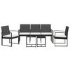 vidaXL Garden Dining Set Black and anthracite Polypropylene, Steel
