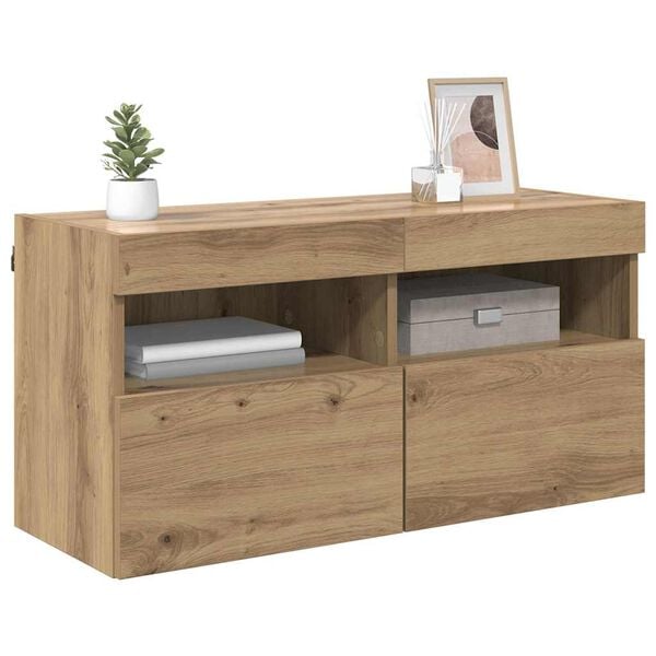 vidaXL TV Wall Cabinet Artisan Oak 31.50 x 11.81 x 15.75 in