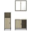 vidaXL Bathroom Furniture Set Sonoma Oak Engineered Wood, Metal, Glass