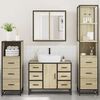 vidaXL Bathroom Furniture Set Sonoma oak Engineered wood, metal Medium