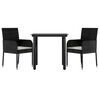 vidaXL Garden Dining Set Black, Cream White