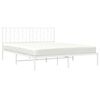 vidaXL Bed Frame White Steel Full Bed Frame Rectangular Traditional