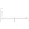 vidaXL Bed Frame White Steel Twin Bed Frame Rectangular Traditional