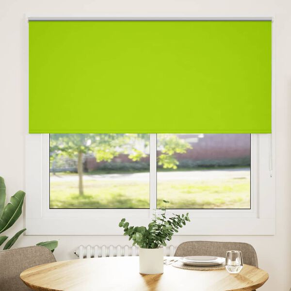 vidaXL Roller Blind Leaves Green 100% Polyester, Aluminum