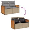 vidaXL Garden Sofa Set Beige PE Rattan 12 Piece Set Adjustable Feet