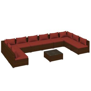vidaXL Garden Lounge Set Brown, Cinnamon red