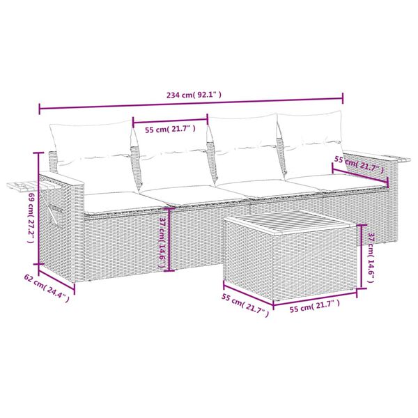 vidaXL Garden Sofa Set Beige