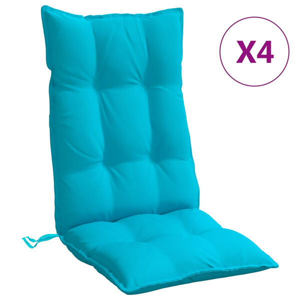 vidaXL Highback Chair Cushion Set of 4 Turquoise