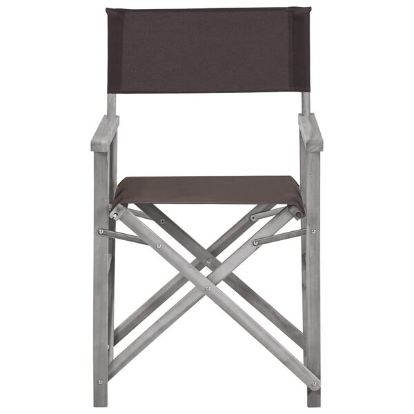 vidaXL Director Chair Set of 2 Grey wash and black