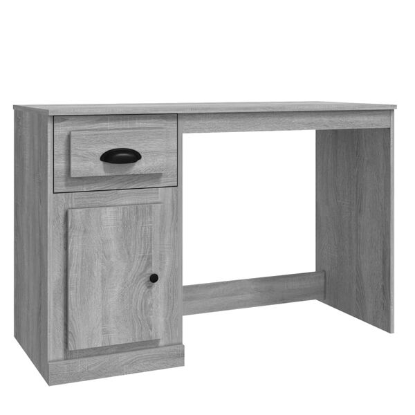 vidaXL Desk Grey Sonoma Engineered Wood Medium Desk Rectangular