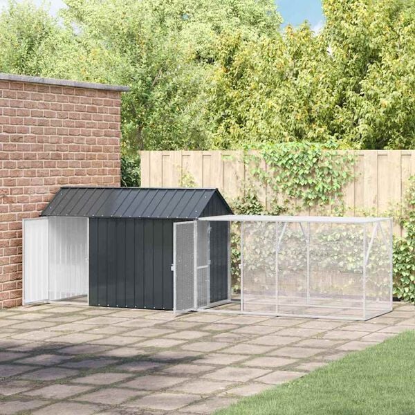 vidaXL Bird Cage Anthracite 416.5 x 103 x 142 cm Galvanized steel