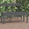 vidaXL Garden Bench Grey Solid pine wood Medium Classic/Traditional