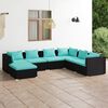 vidaXL Garden Lounge Set Black and Water Blue