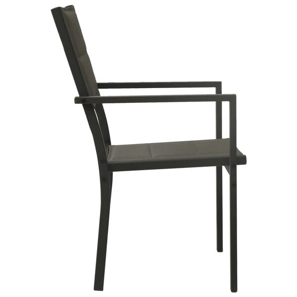 vidaXL Garden Chair Set of 2 Grey and anthracite