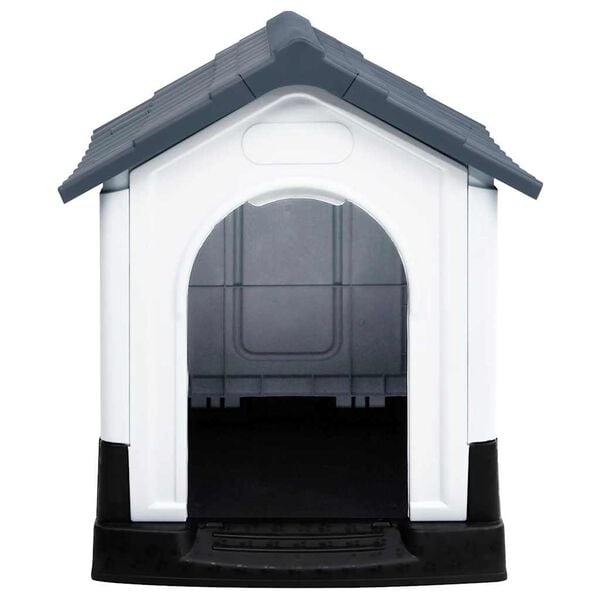 vidaXL Dog House Grey, White, Black Polypropylene Small Durable