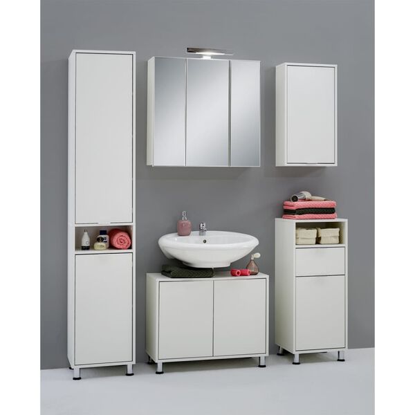 FMD Under-sink Bathroom Cabinet White Melamine-covered chipboard Standard