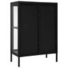 vidaXL Sideboard Black Powder-coated steel Medium Adjustable Feet
