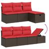 vidaXL 7 Piece Patio Sofa Set with Cushions Brown Poly Rattan