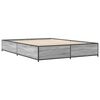 vidaXL Bed Frame Grey Sonoma Engineered wood and metal Full Durable
