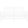 vidaXL Bed Frame White Powder-Coated Steel King Size Bed Frame
