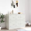 vidaXL Sideboard White Cold-rolled steel Medium Sideboard Rectangular