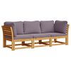 vidaXL Garden Lounge Set Dark Grey, Acacia Wood Solid Acacia Wood, Polyester