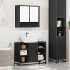 vidaXL Bathroom Furniture Set Black Engineered wood, metal, glass Medium