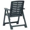 vidaXL Garden Chair Set of 4 Green Plastic Medium Lightweight