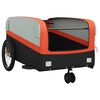 vidaXL Bike Trailer Black and Orange 99.2 lb Iron
