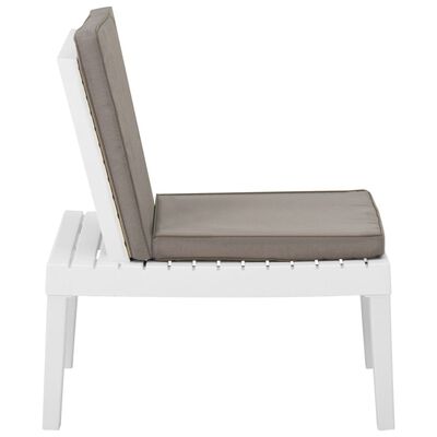 vidaXL Patio Lounge Chair with Cushion Plastic White