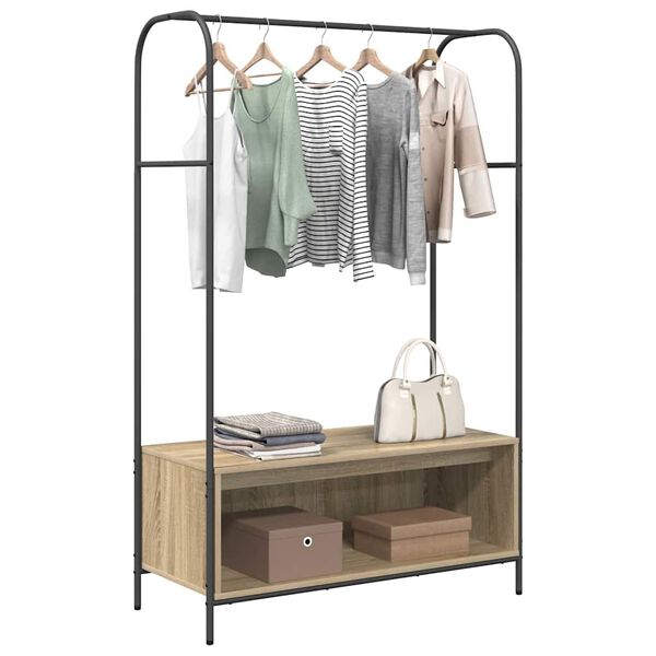vidaXL Clothes Rack Brown Oak 100 x 44 x 160 cm Engineered Wood