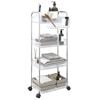vidaXL Storage Trolley 4-Tier Transparent 14.6x11.0x37.4" Acrylic