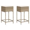 vidaXL Garden Bar Stool Beige PE rattan, Powder-coated steel, Polyester