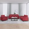 vidaXL Sofa Set Wine Red Faux leather, metal, textilene, plywood Durable