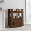 vidaXL Kitchen Trolley Brown Oak 23.6x17.7x31.5" Engineered Wood