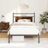 vidaXL Bed Frame Smoked Oak Engineered wood and steel Twin Bed Frame