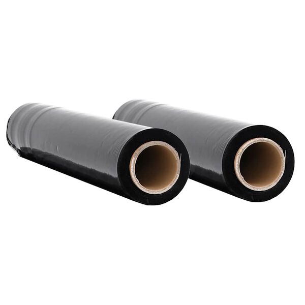 vidaXL Stretch Film 2 pcs Black 17 &mu;m 19.7 " x 984.3 '