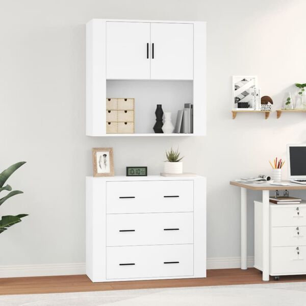 vidaXL Highboard White Engineered wood Highboard Rectangular