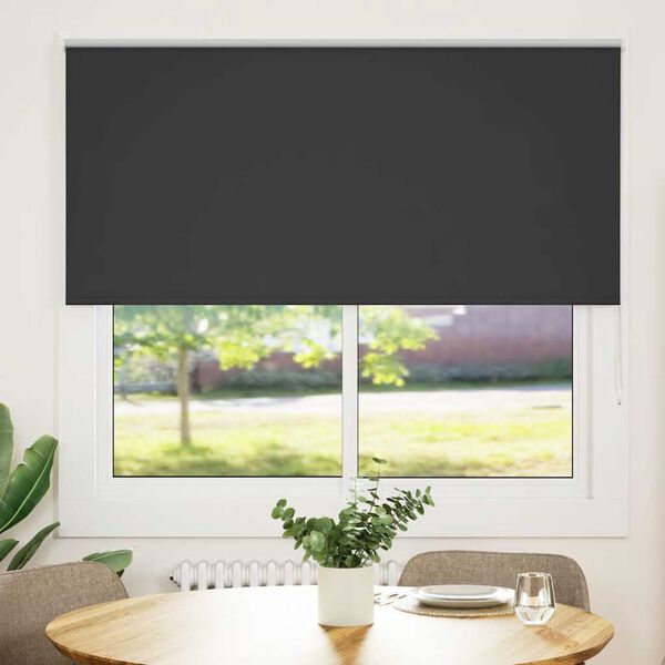 vidaXL Roller Blind Black 100% polyester 57.1x68.9 in Rollable
