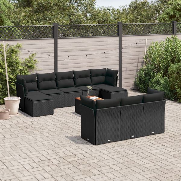 vidaXL Garden Sofa Set Black
